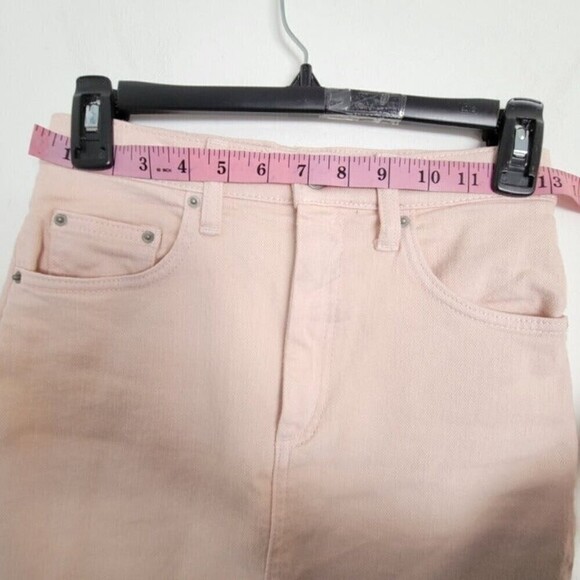Aritzia Wilfred Free Distressed Tanit Pink Primrose Denim Jean Mini Skirt Size 2 - Picture 6 of 11